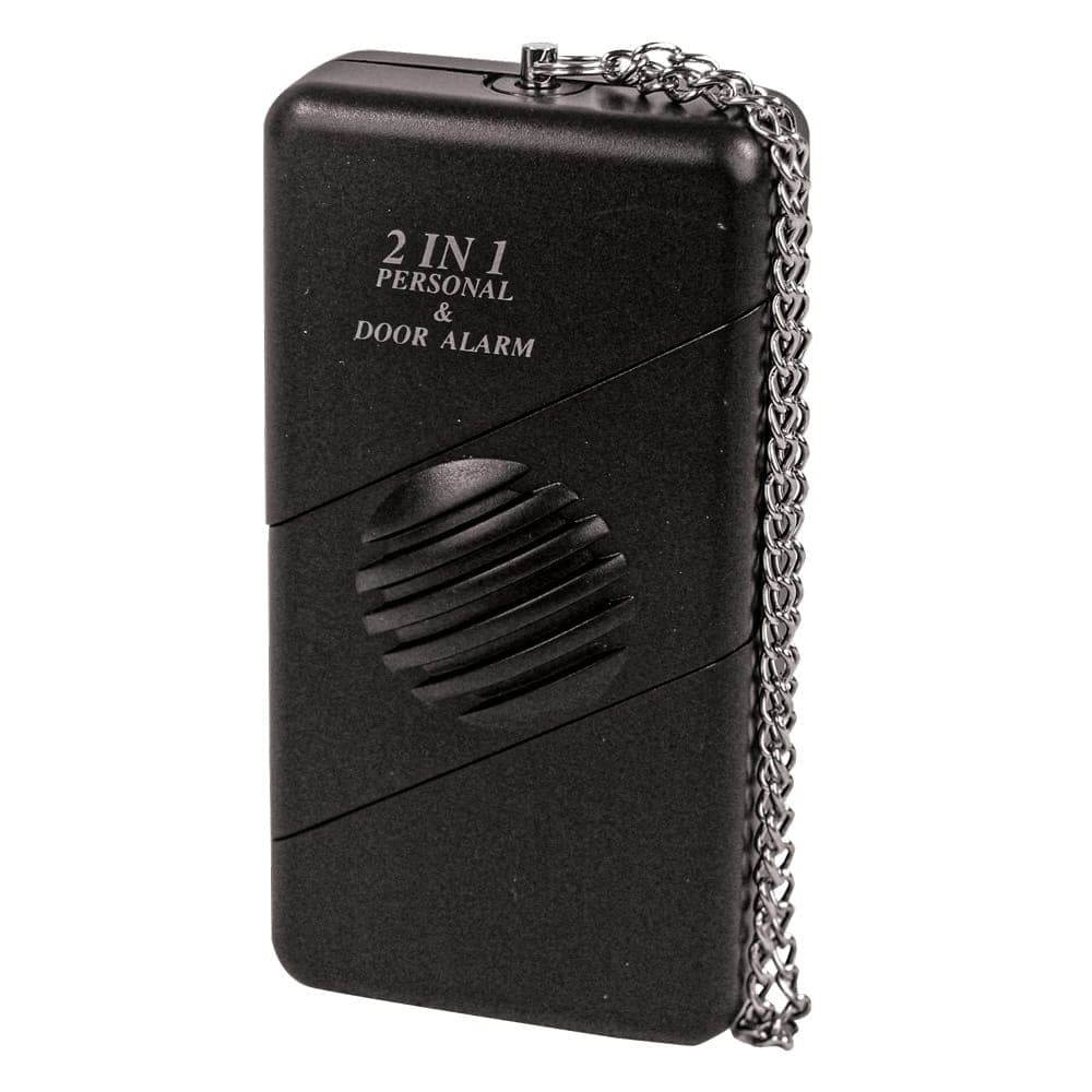 2-in-1 Personal Alarm and Door Burglar Alarm 120dB – Doorknob Triggered Security Alert, Pull-Chain Personal Panic Alarm, 4.25 x 2.25 x 1 Inch, Requires 9V Battery, Wearable or Mountable
