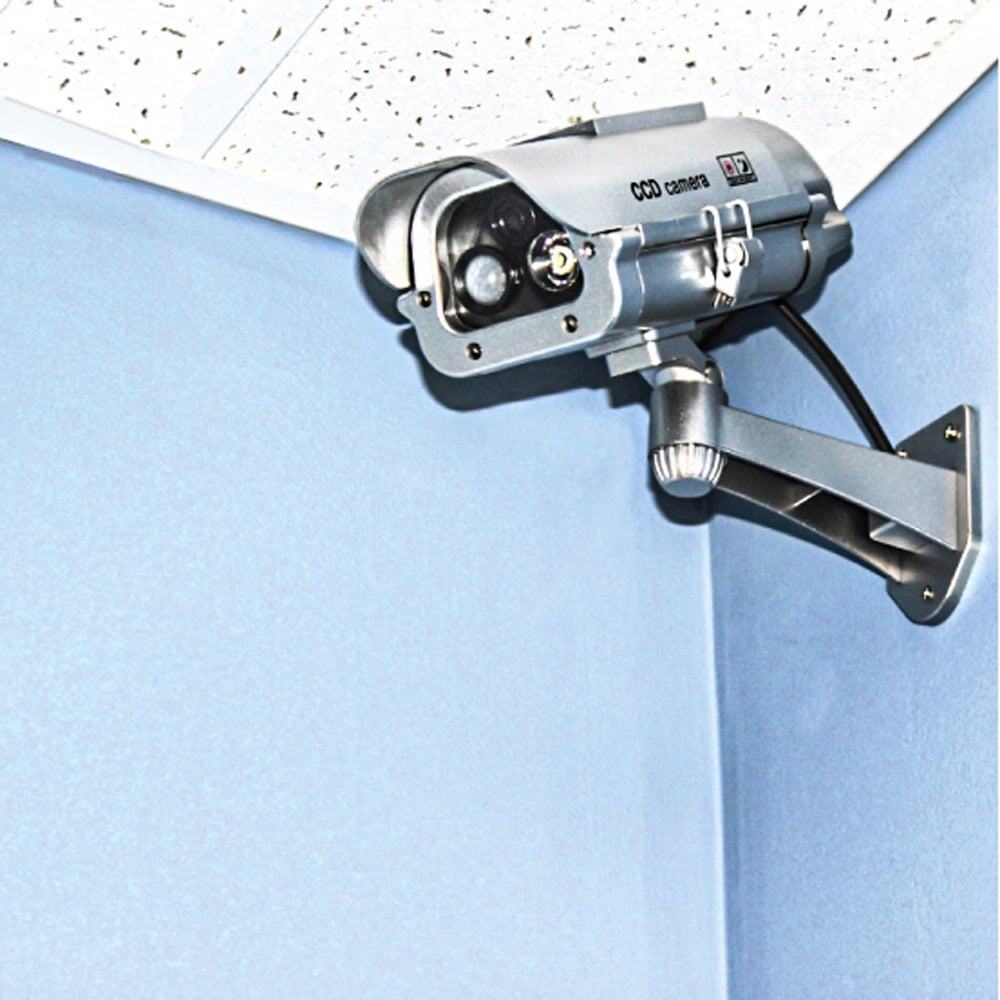 Solar Powered Dummy Security Camera with Motion-Activated Flashing LED Strobe – 15-Foot Detection Range, Rechargeable Ni-MH Batteries Included, Rain Shield, Wall Mount, Indoor/Outdoor Use - Image 2