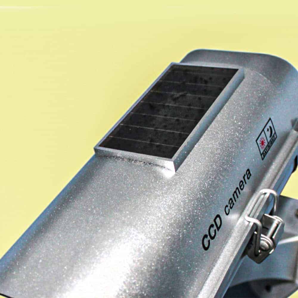 Solar Powered Dummy Security Camera with Motion-Activated Flashing LED Strobe – 15-Foot Detection Range, Rechargeable Ni-MH Batteries Included, Rain Shield, Wall Mount, Indoor/Outdoor Use - Image 3