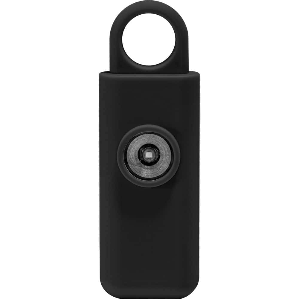 Personal Panic Alarm 130dB with 350-Lumen Strobe Light – Pull-Pin Activation, Keychain Clip, ABS Plastic Rubberized Body, 2 CR2032 Batteries Included, Available in Black, Blue, and Pink