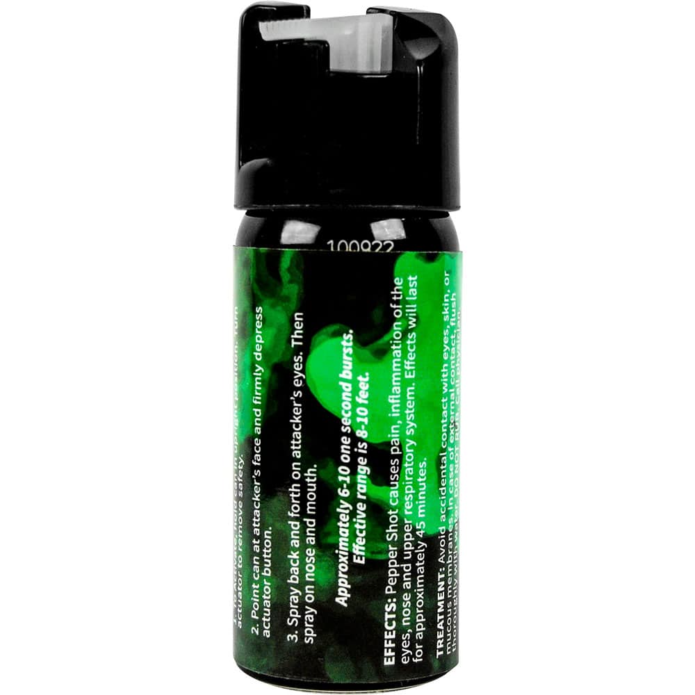 Pepper Shot 1.2% MC 2 oz Pepper Spray – 2,000,000 SHU, 8–10 Foot Range, 6–10 One-Second Bursts, UV Dye Included, Stream/Fogger/Flip-Top Options, Safety Technology - Image 3