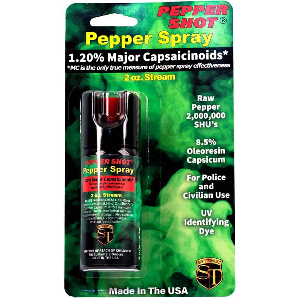 Pepper Shot 1.2% MC 2 oz Pepper Spray – 2,000,000 SHU, 8–10 Foot Range, 6–10 One-Second Bursts, UV Dye Included, Stream/Fogger/Flip-Top Options, Safety Technology - Image 14