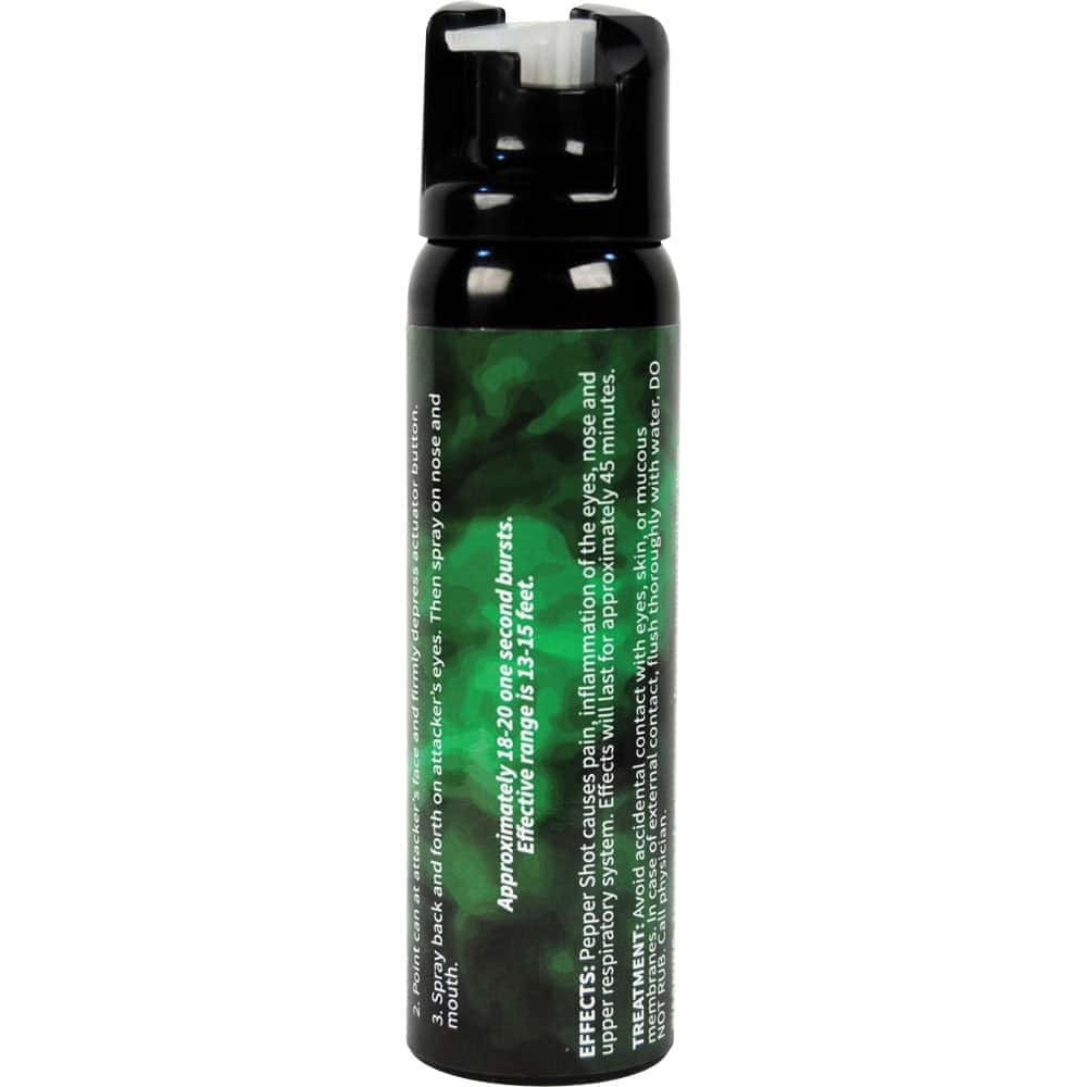 Pepper Shot 1.2% Major Capsaicinoids 4 oz Pepper Spray – 2,000,000 SHU, Stream, Fogger & Flip Top, 18-20 Bursts, 13-18 Ft Range, UV Dye, Leatherette Belt Holster Included - Image 2