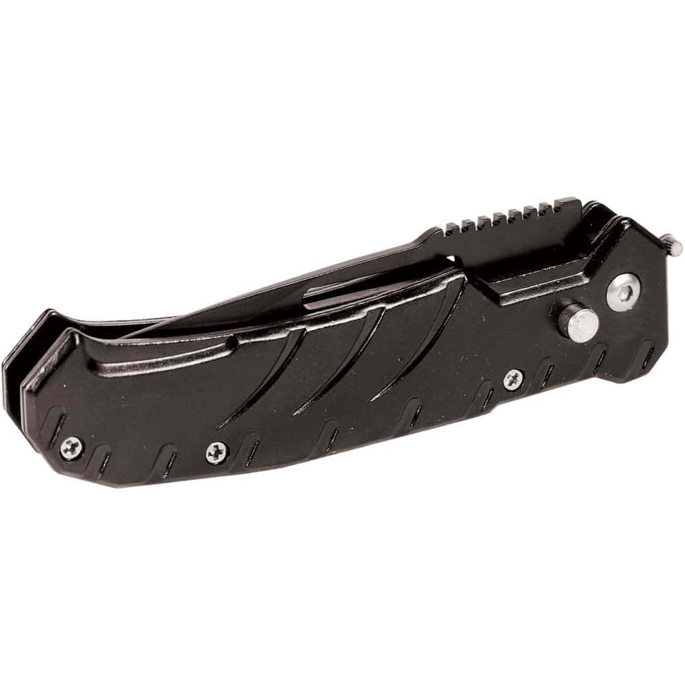 Automatic Heavy Duty Knife with Solid Stainless Steel Handle and Safety Lock – 3.5" Blade, 8" Overall Length, Side-Deploy Automatic Action - Image 2