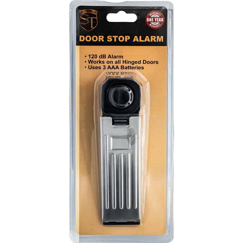 Safety Technology Door Stop Alarm – 120dB Siren, Movement Tamper Sensor, Low Battery Indicator, One 9V Battery, 6.4" x 1.75" Wedge - Image 3