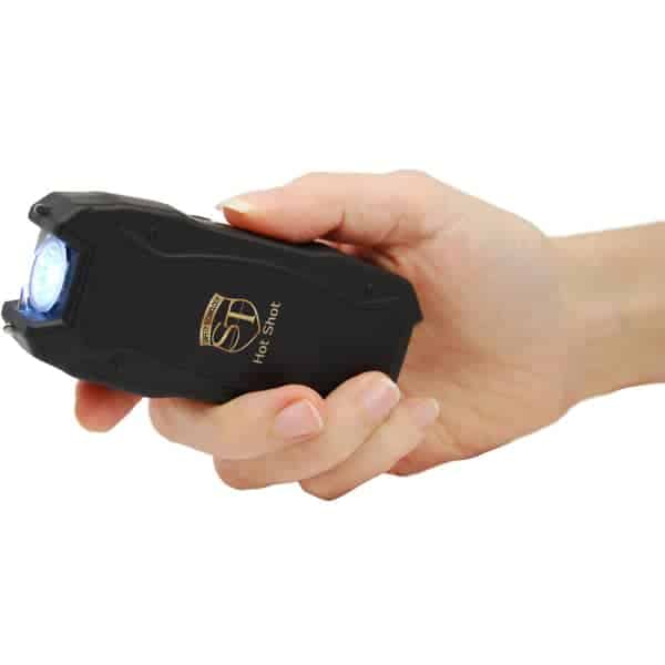 Hot Shot Stun Gun Flashlight 90,000,000 Volts – 4.8 Milliamp Output, 100-Lumen LED, Built-In Battery Meter, Rechargeable USB, Nylon Belt Holster, Lifetime Warranty, Safety Technology - Image 5