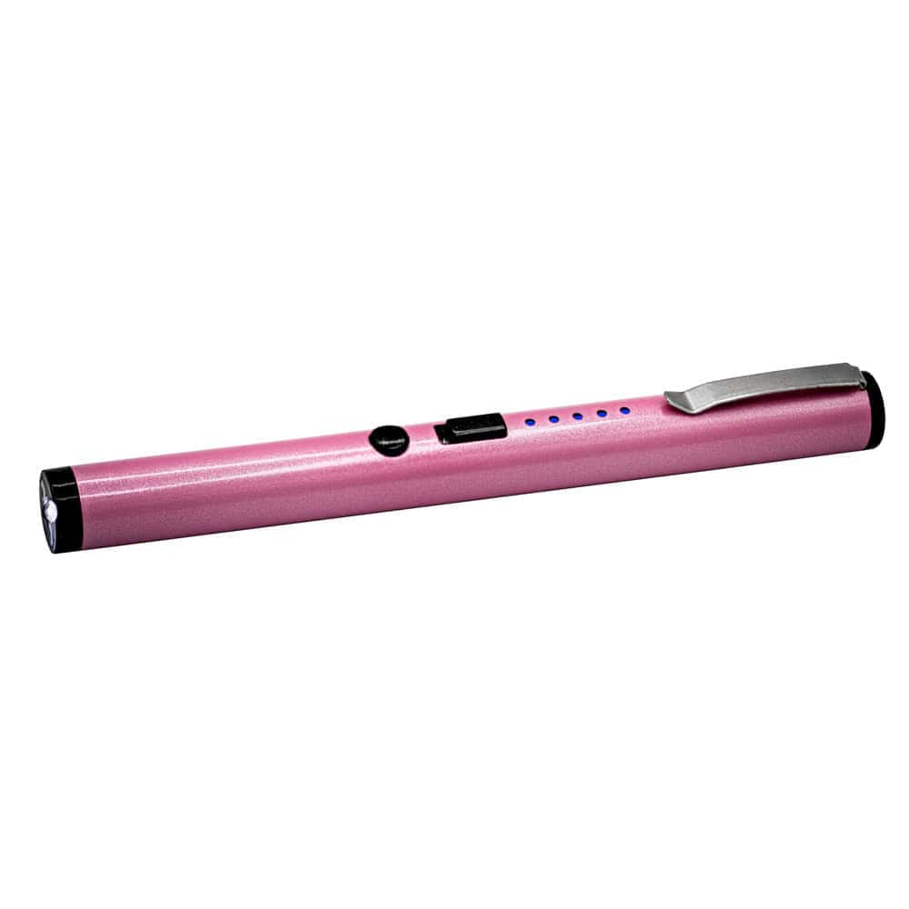Stun Pen 40,000,000 Volts Discreet Stun Gun – 2.5 Milliamp Output, Aluminum Alloy Body, LED Battery Meter, Pocket Clip, Rechargeable USB, Lifetime Warranty, Black, Pink, Purple, or Silver - Image 4