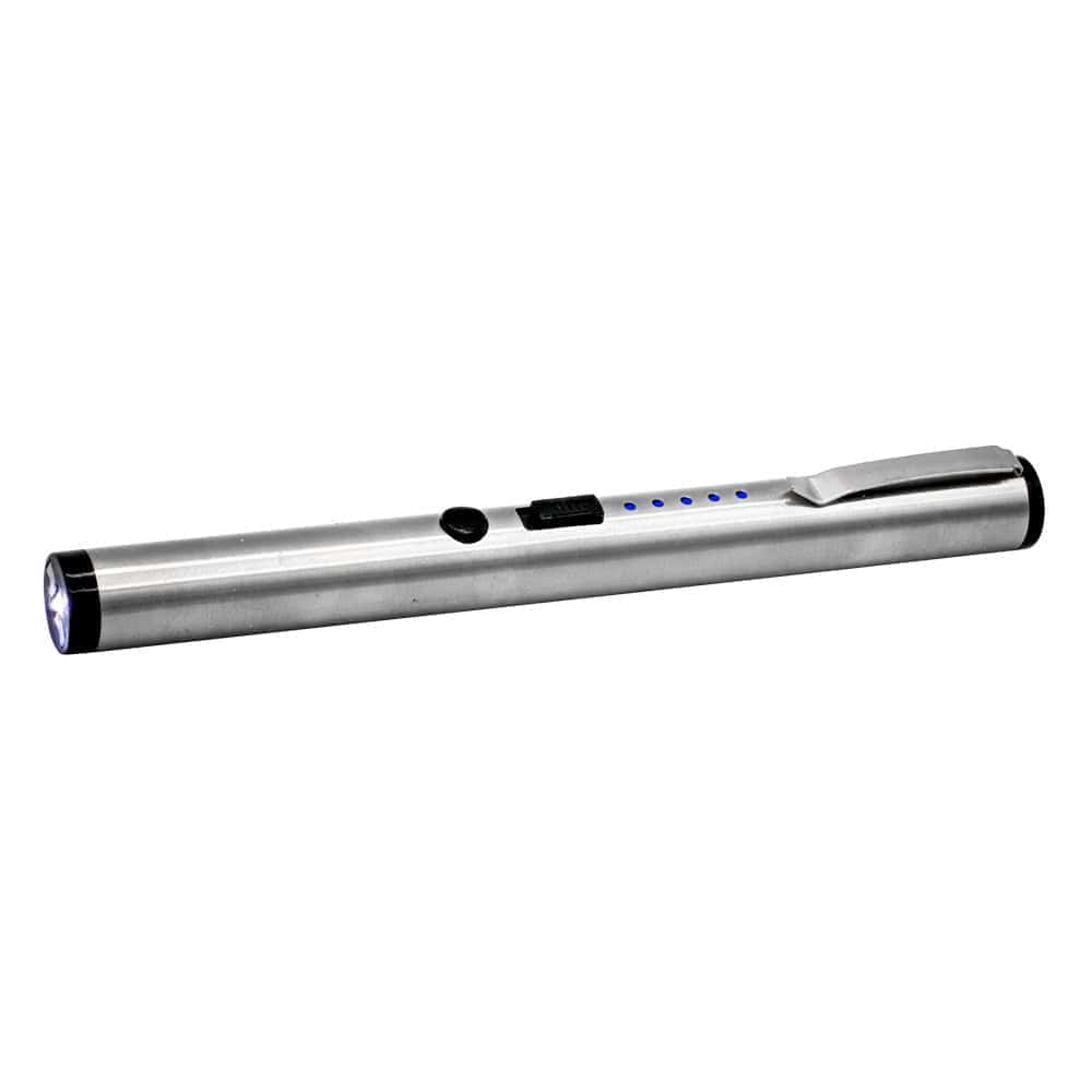 Stun Pen 40,000,000 Volts Discreet Stun Gun – 2.5 Milliamp Output, Aluminum Alloy Body, LED Battery Meter, Pocket Clip, Rechargeable USB, Lifetime Warranty, Black, Pink, Purple, or Silver