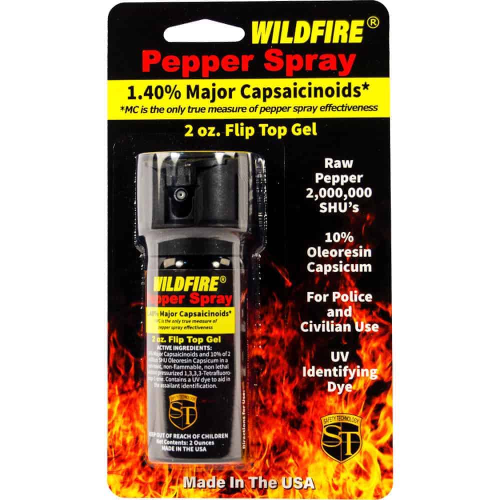 Wildfire Pepper Gel 1.4% Major Capsaicinoids – 2,000,000 SHU, Sticky Gel Formula, 13-15 Ft Range (2 oz), UV Dye Included, Flip-Top Actuator, 2 oz and 4 oz Available