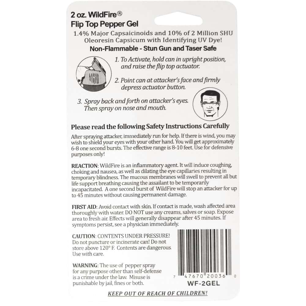 Wildfire Pepper Gel 1.4% Major Capsaicinoids – 2,000,000 SHU, Sticky Gel Formula, 13-15 Ft Range (2 oz), UV Dye Included, Flip-Top Actuator, 2 oz and 4 oz Available - Image 5