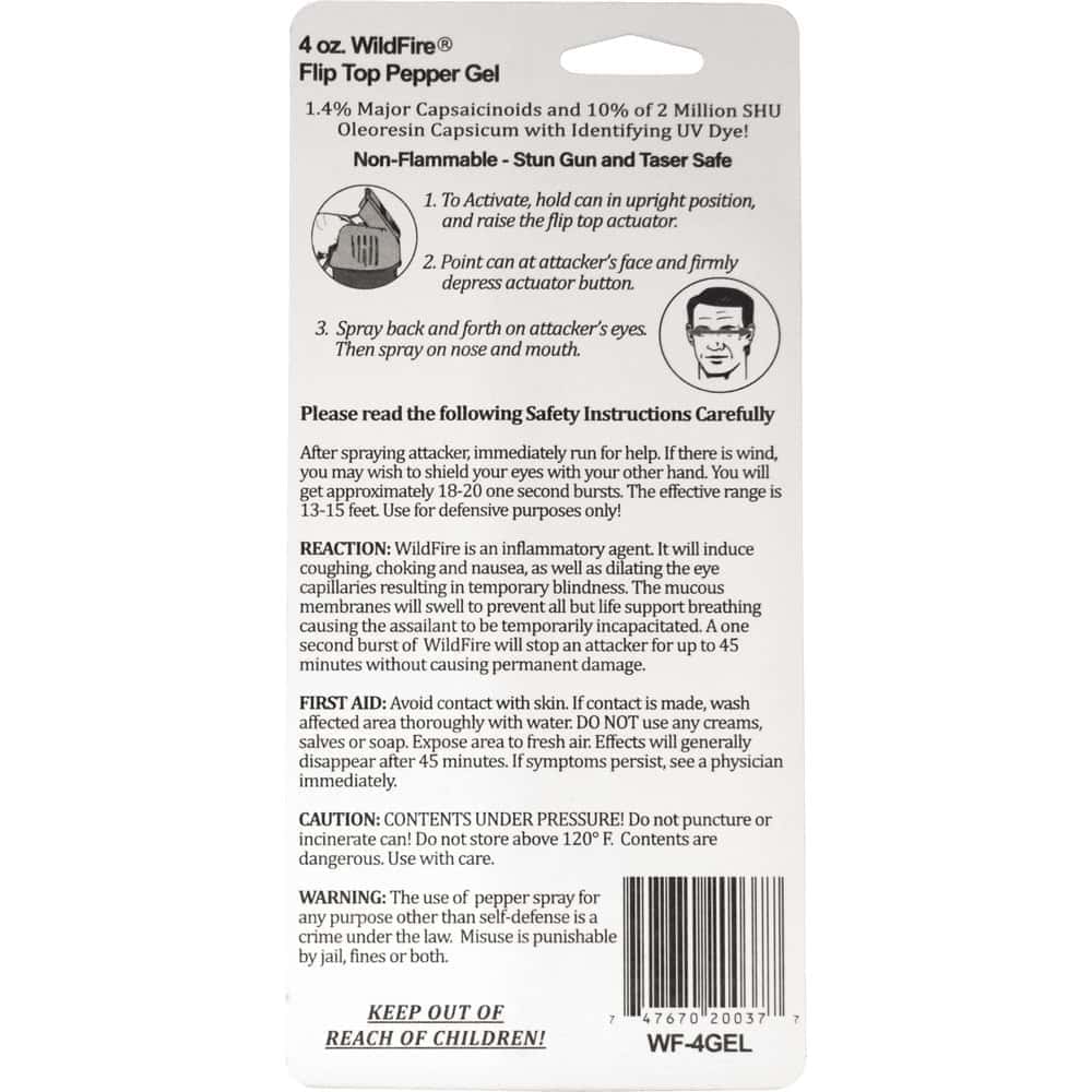 Wildfire Pepper Gel 1.4% Major Capsaicinoids – 2,000,000 SHU, Sticky Gel Formula, 13-15 Ft Range (2 oz), UV Dye Included, Flip-Top Actuator, 2 oz and 4 oz Available - Image 7