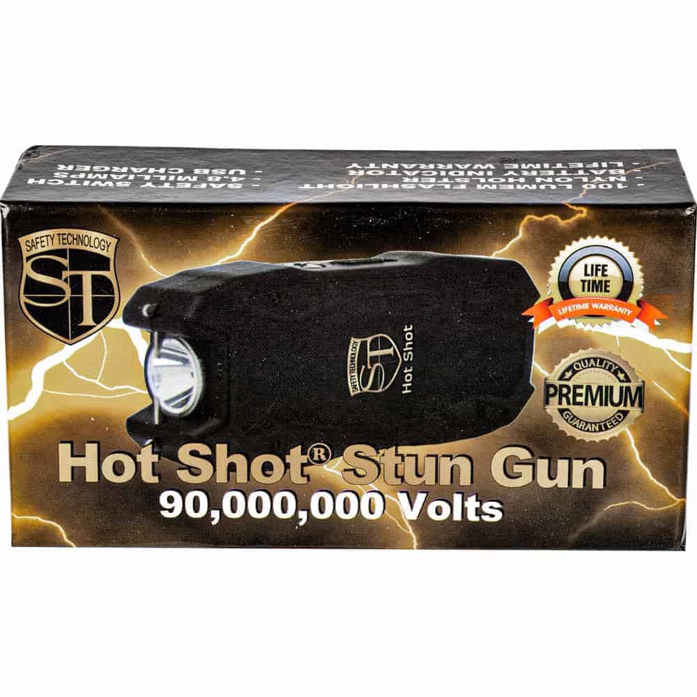 Hot Shot Stun Gun Flashlight 90,000,000 Volts – 4.8 Milliamp Output, 100-Lumen LED, Built-In Battery Meter, Rechargeable USB, Nylon Belt Holster, Lifetime Warranty, Safety Technology - Image 7