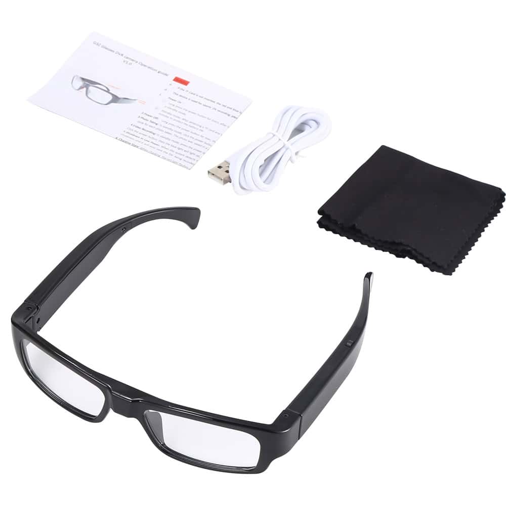 HD Eyeglasses Hidden Spy Camera with Built-In DVR – 1920x1080P, 30fps, 32GB Storage, Rechargeable, One-Button Operation, Includes Carrying Case and SD Card Reader - Image 8